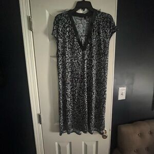 Banana Republic blue and black animal print dress